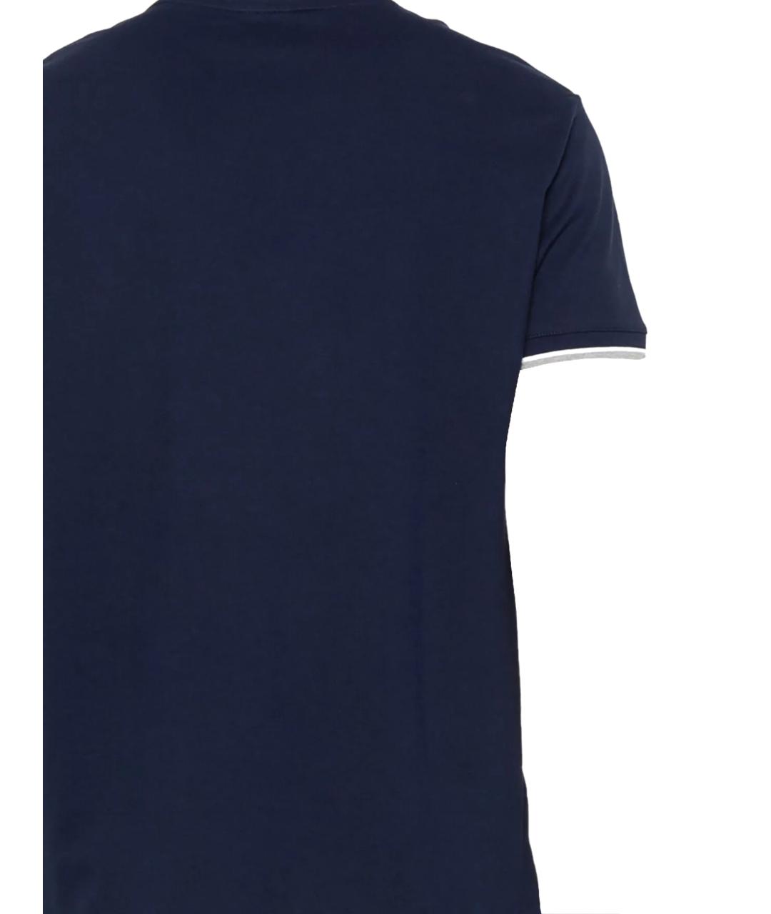 POLO RALPH LAUREN Темно-синяя хлопковая футболка, фото 3