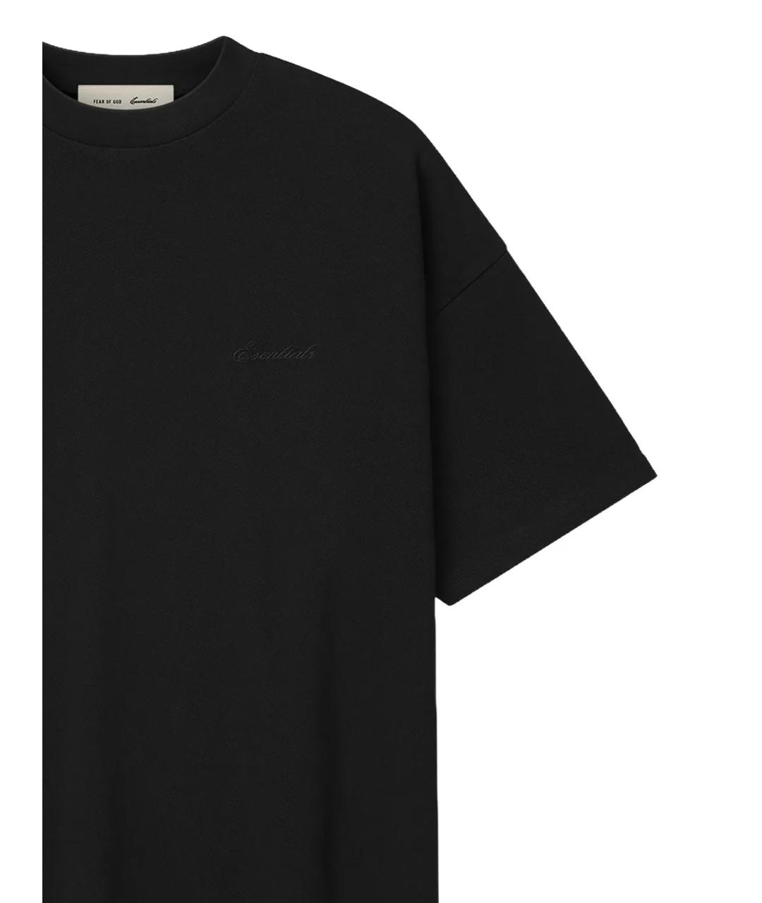 FEAR OF GOD ESSENTIALS Черная хлопковая футболка, фото 2