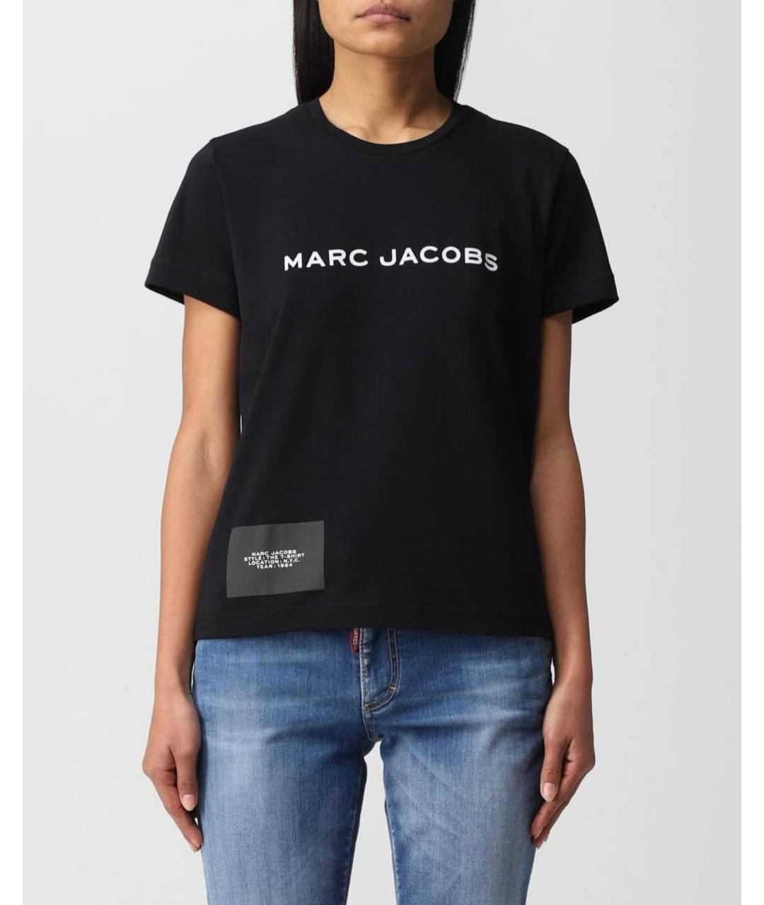 MARC JACOBS Черная хлопковая футболка, фото 2
