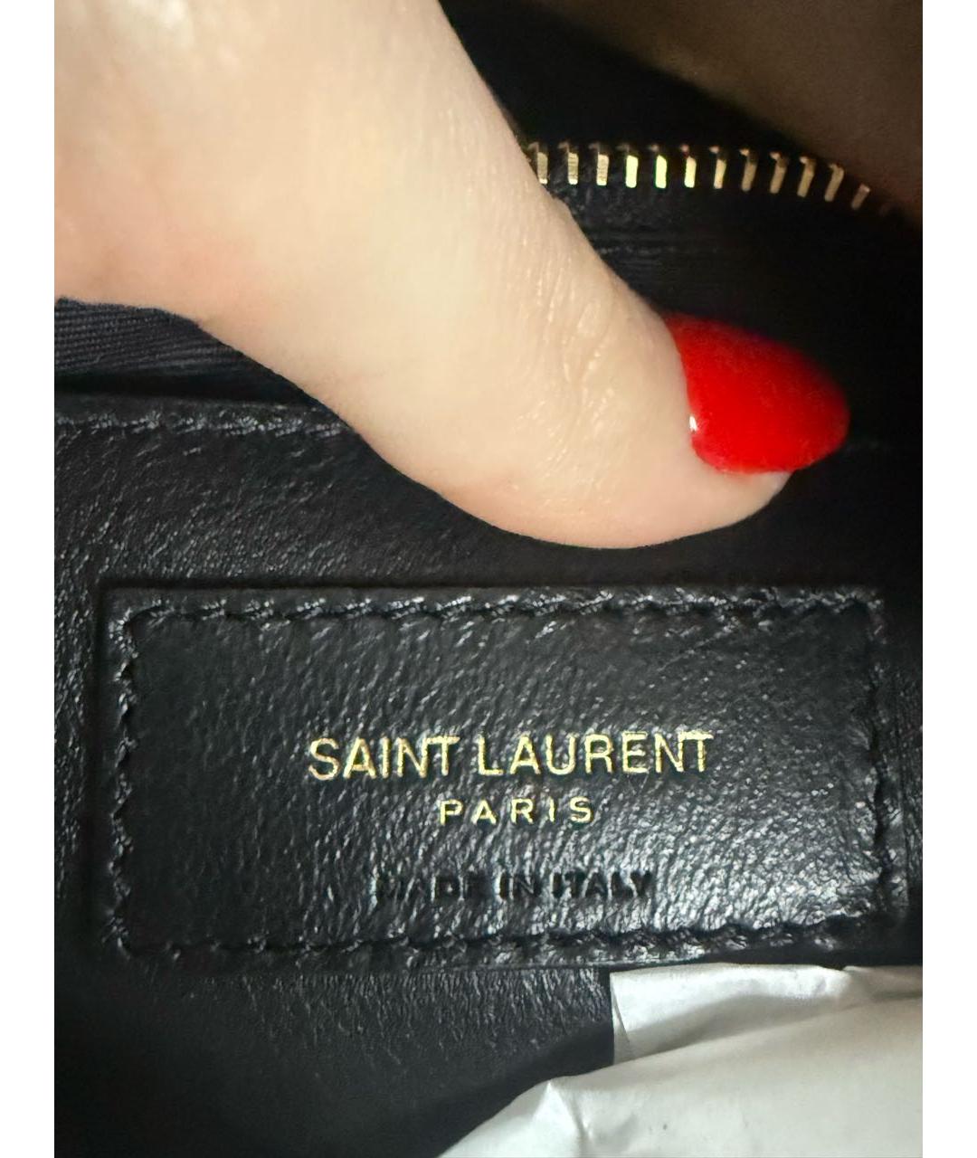 SAINT LAURENT Хаки кожаная сумка через плечо, фото 6