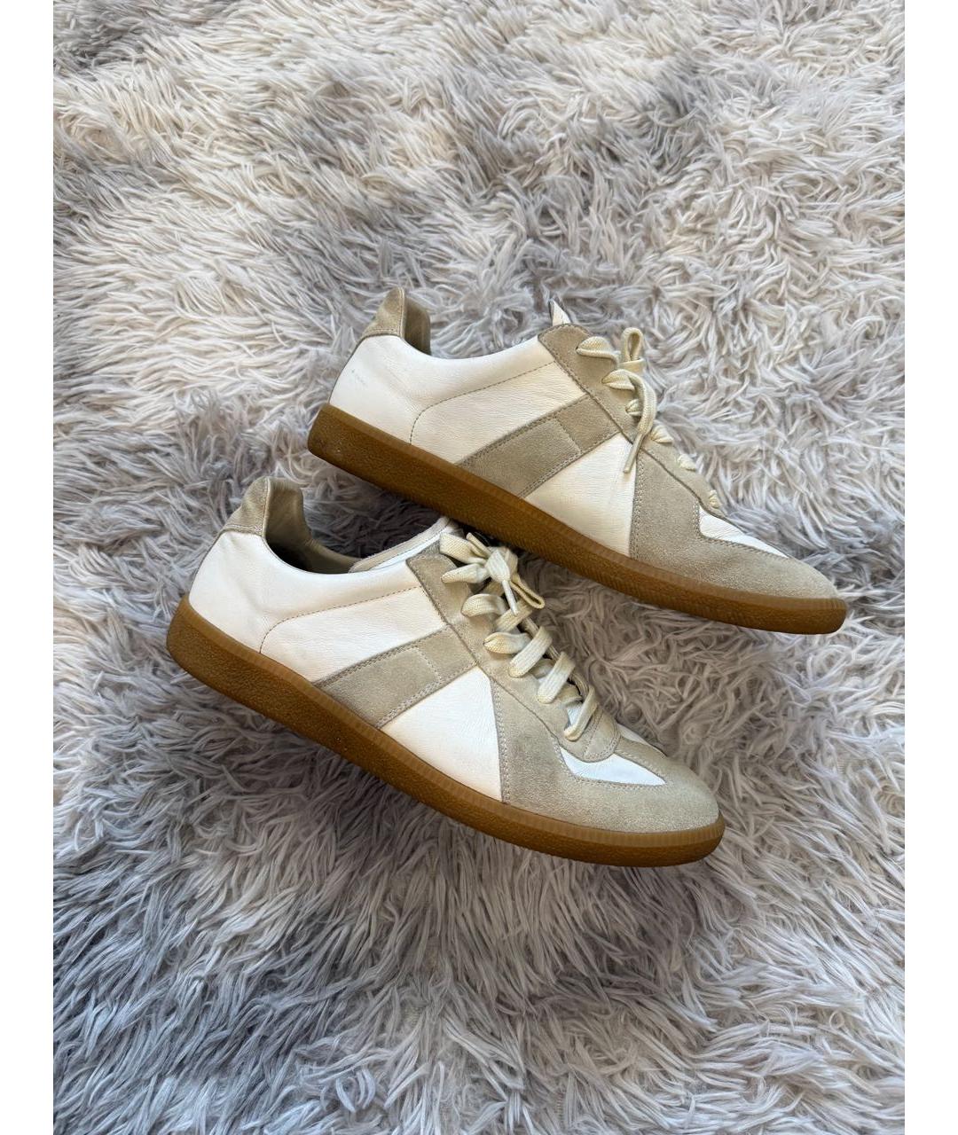 MAISON MARGIELA Бежевые низкие кроссовки / кеды, фото 3