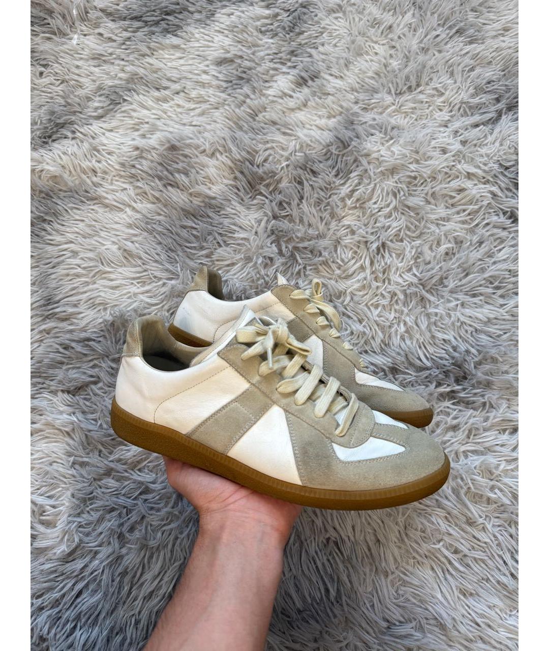 MAISON MARGIELA Бежевые низкие кроссовки / кеды, фото 6