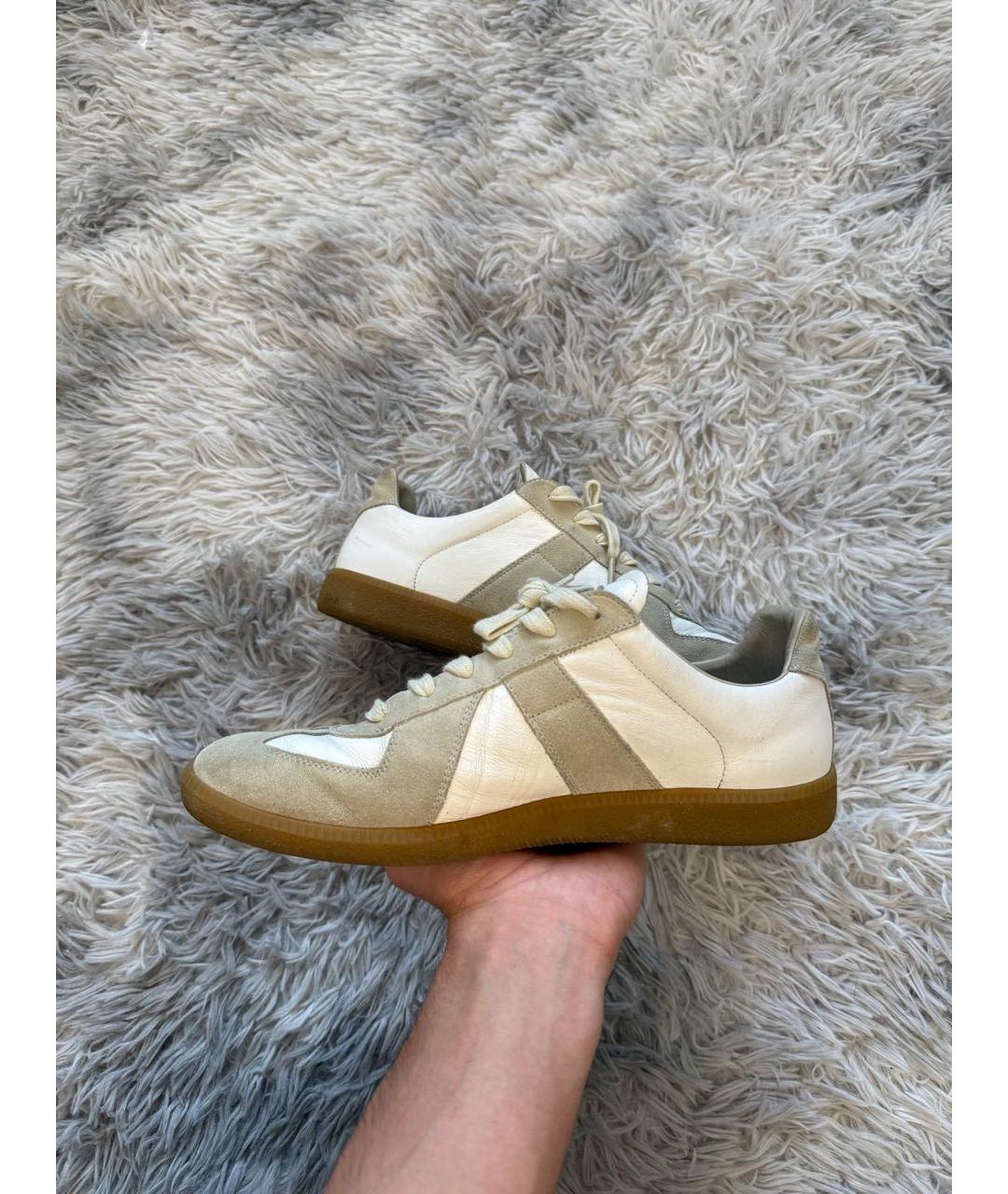 MAISON MARGIELA Бежевые низкие кроссовки / кеды, фото 2