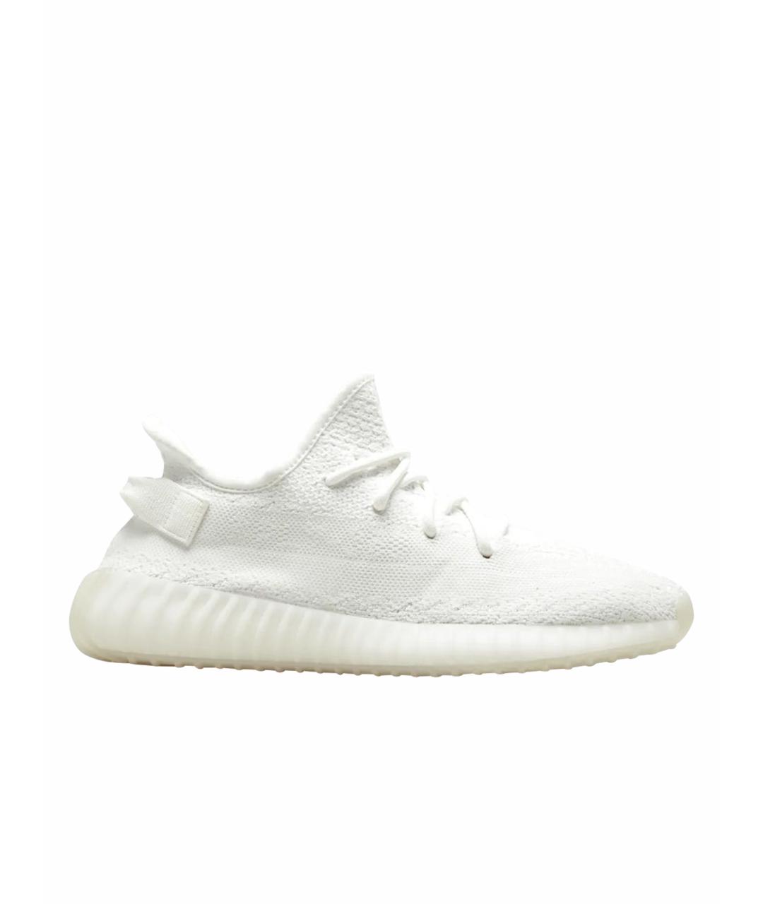 ADIDAS YEEZY Белые текстильные низкие кроссовки / кеды, фото 1