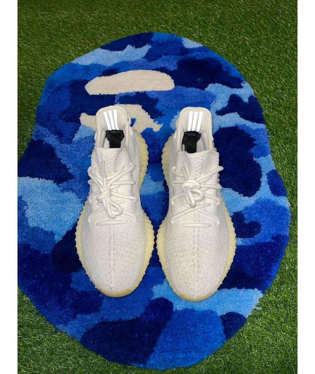 ADIDAS YEEZY Белые текстильные низкие кроссовки / кеды, фото 3