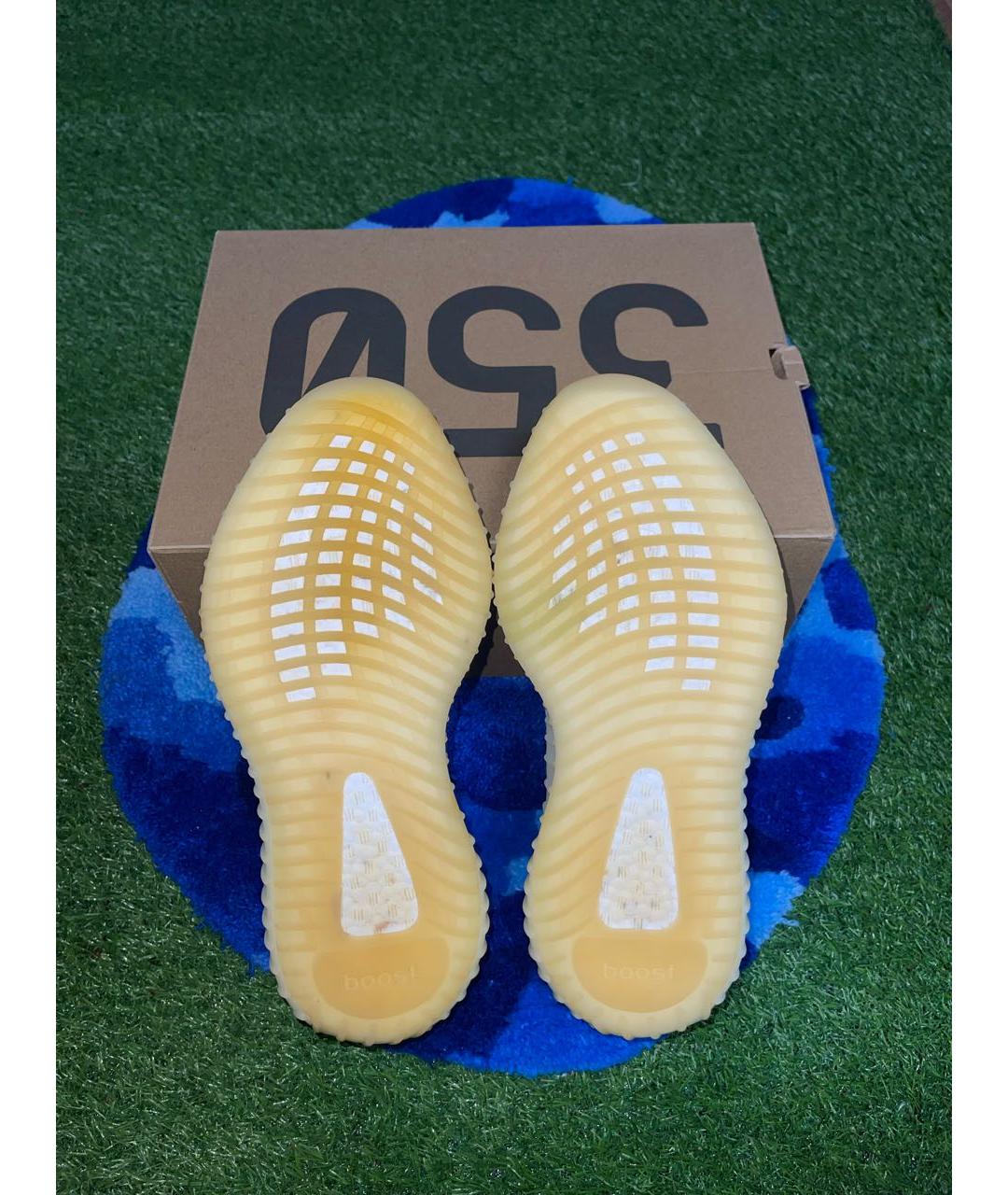 ADIDAS YEEZY Белые текстильные низкие кроссовки / кеды, фото 6