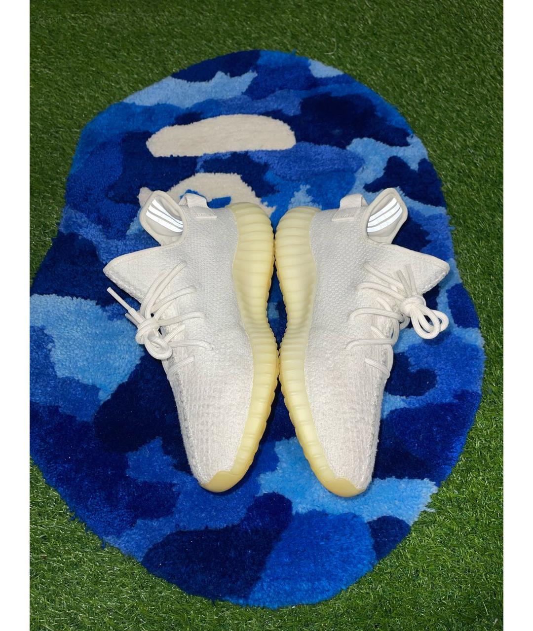 ADIDAS YEEZY Белые текстильные низкие кроссовки / кеды, фото 4