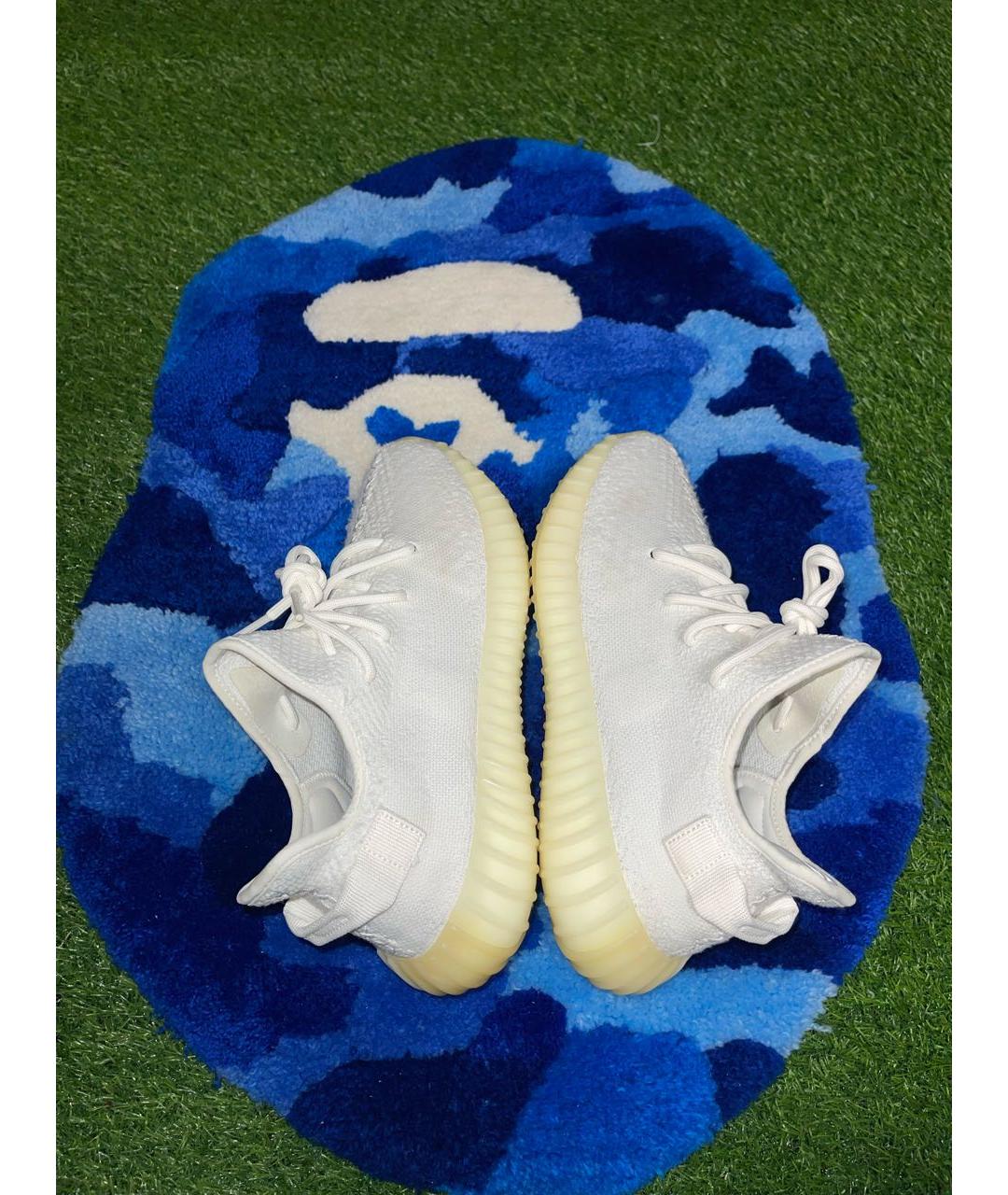 ADIDAS YEEZY Белые текстильные низкие кроссовки / кеды, фото 5