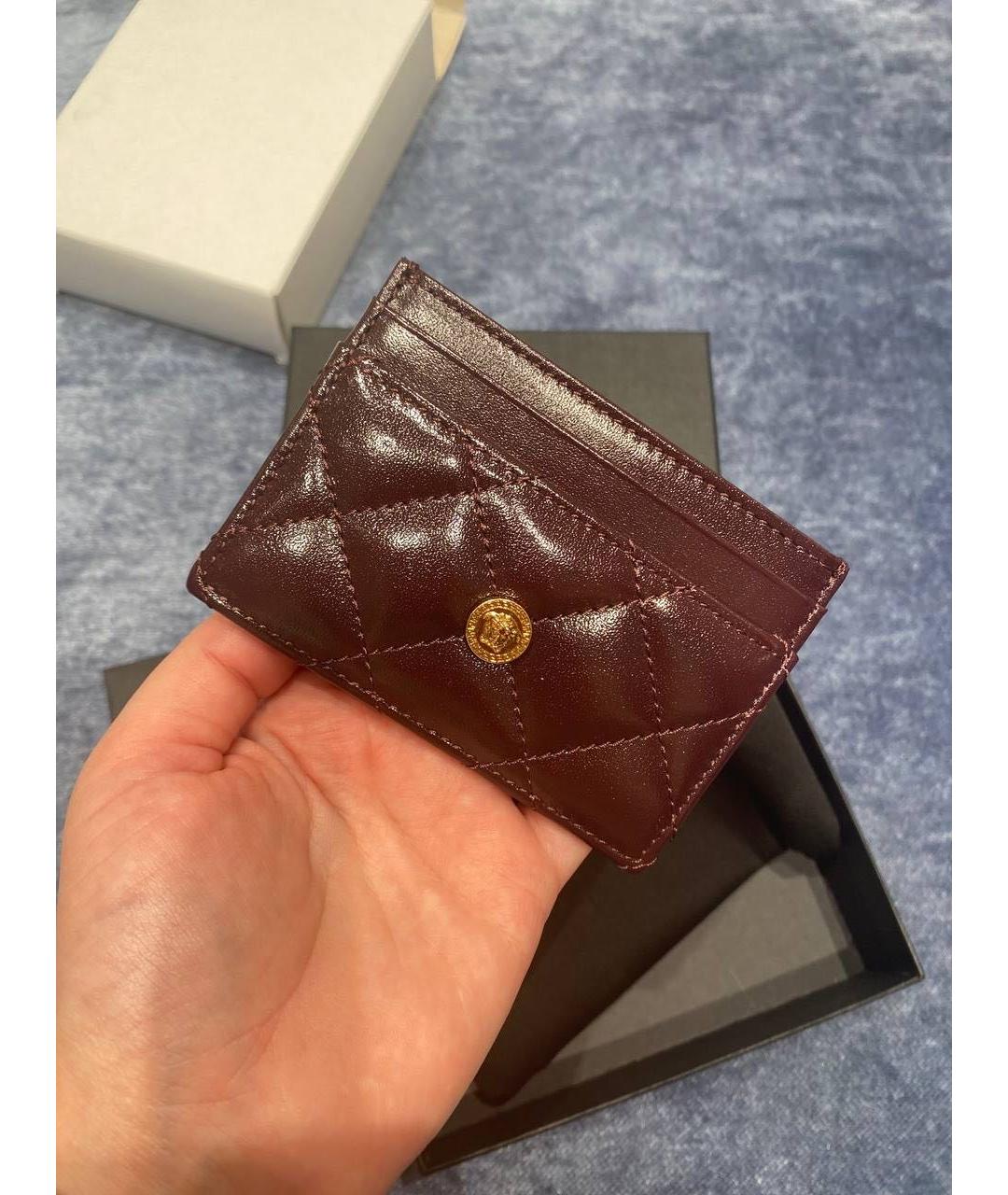 VERSACE Бордовый кожаный кардхолдер, фото 4