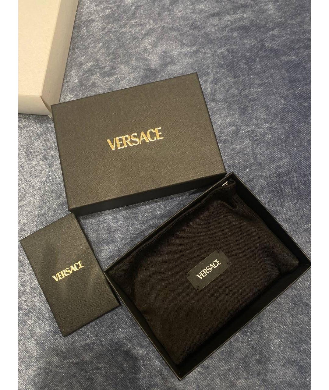 VERSACE Бордовый кожаный кардхолдер, фото 3