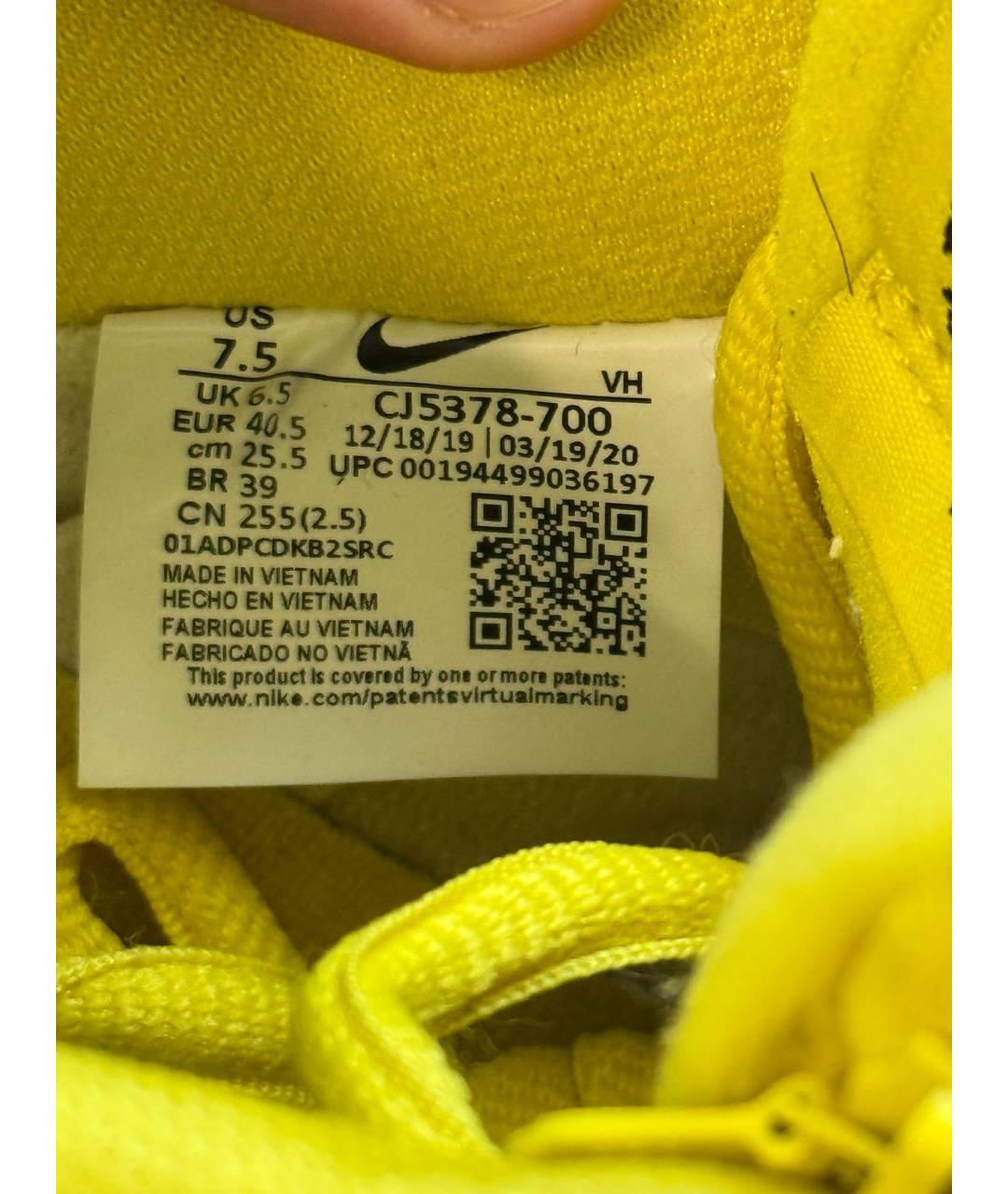NIKE Желтые низкие кроссовки / кеды, фото 5