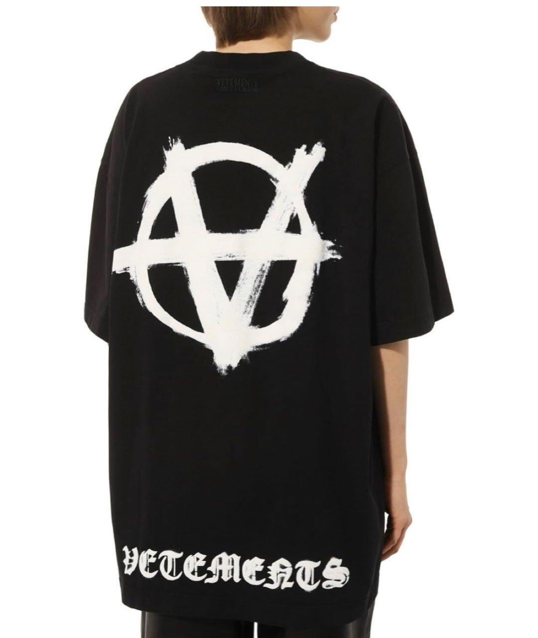 VETEMENTS Черная хлопковая футболка, фото 2