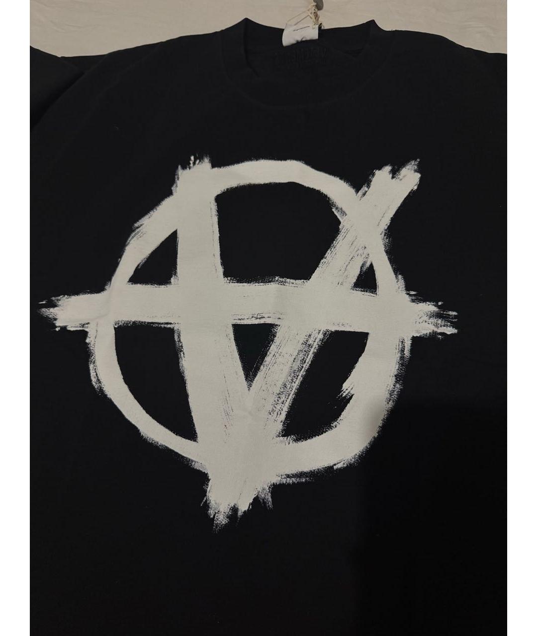 VETEMENTS Черная хлопковая футболка, фото 5