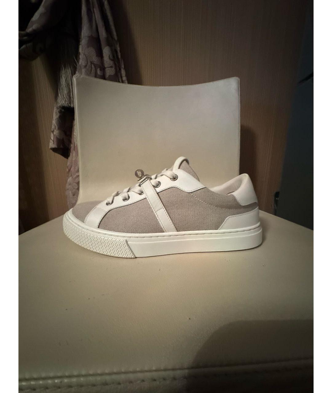 HERMES Бежевые кеды, фото 7