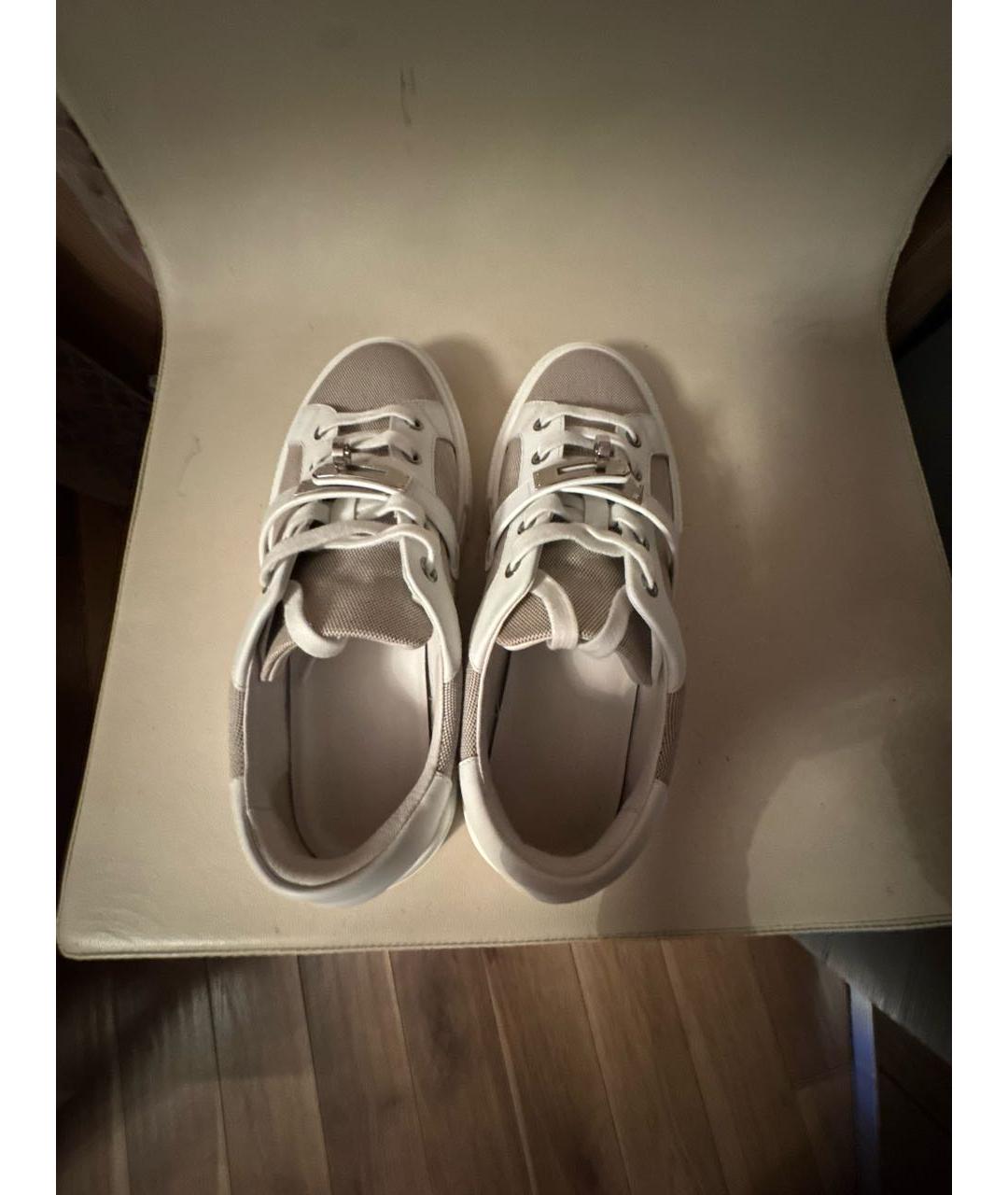 HERMES Бежевые кеды, фото 3