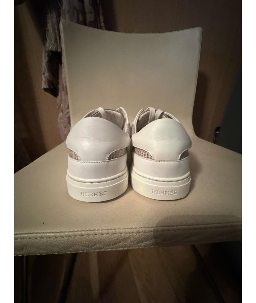 HERMES Бежевые кеды, фото 4