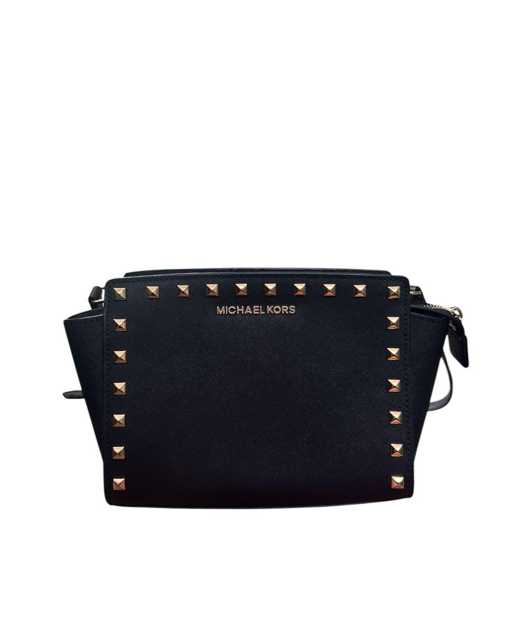 MICHAEL KORS Черная кожаная сумка через плечо, фото 1