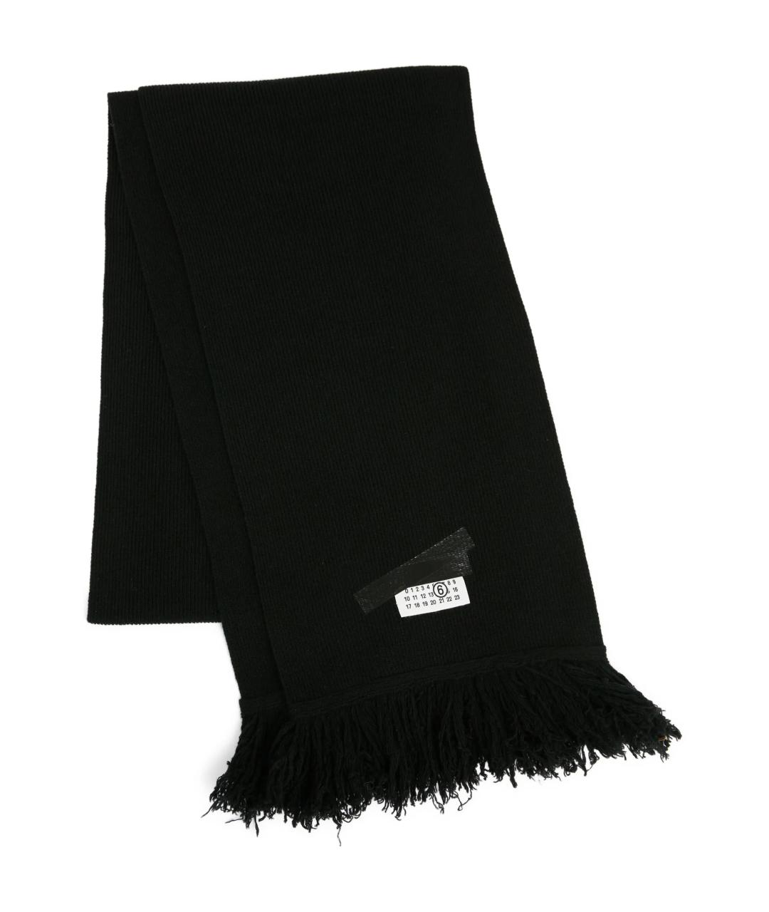 MM6 MAISON MARGIELA Черный шерстяной шарф, фото 1