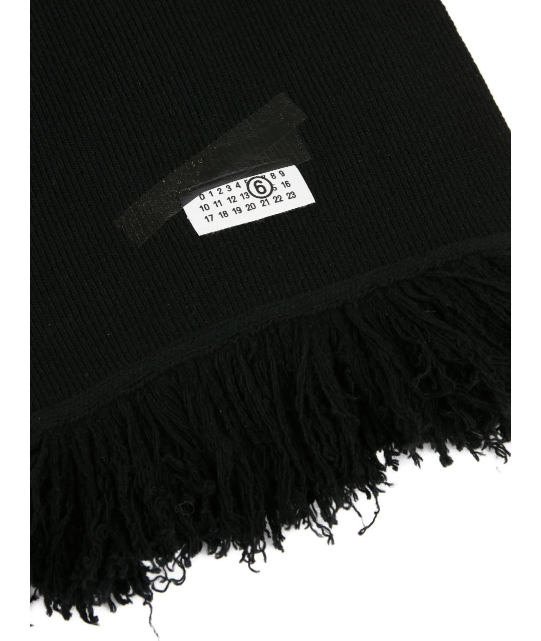 MM6 MAISON MARGIELA Черный шерстяной шарф, фото 2