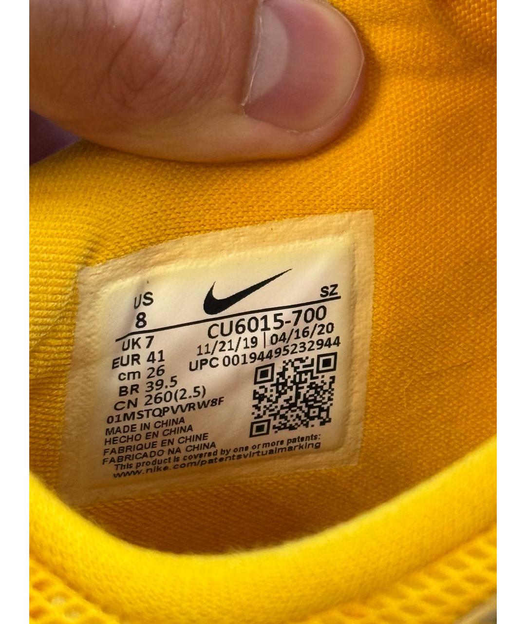 NIKE X OFF-WHITE Желтые низкие кроссовки / кеды, фото 5