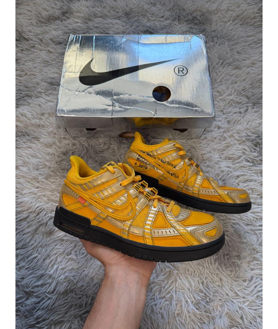 NIKE X OFF-WHITE Желтые низкие кроссовки / кеды, фото 6