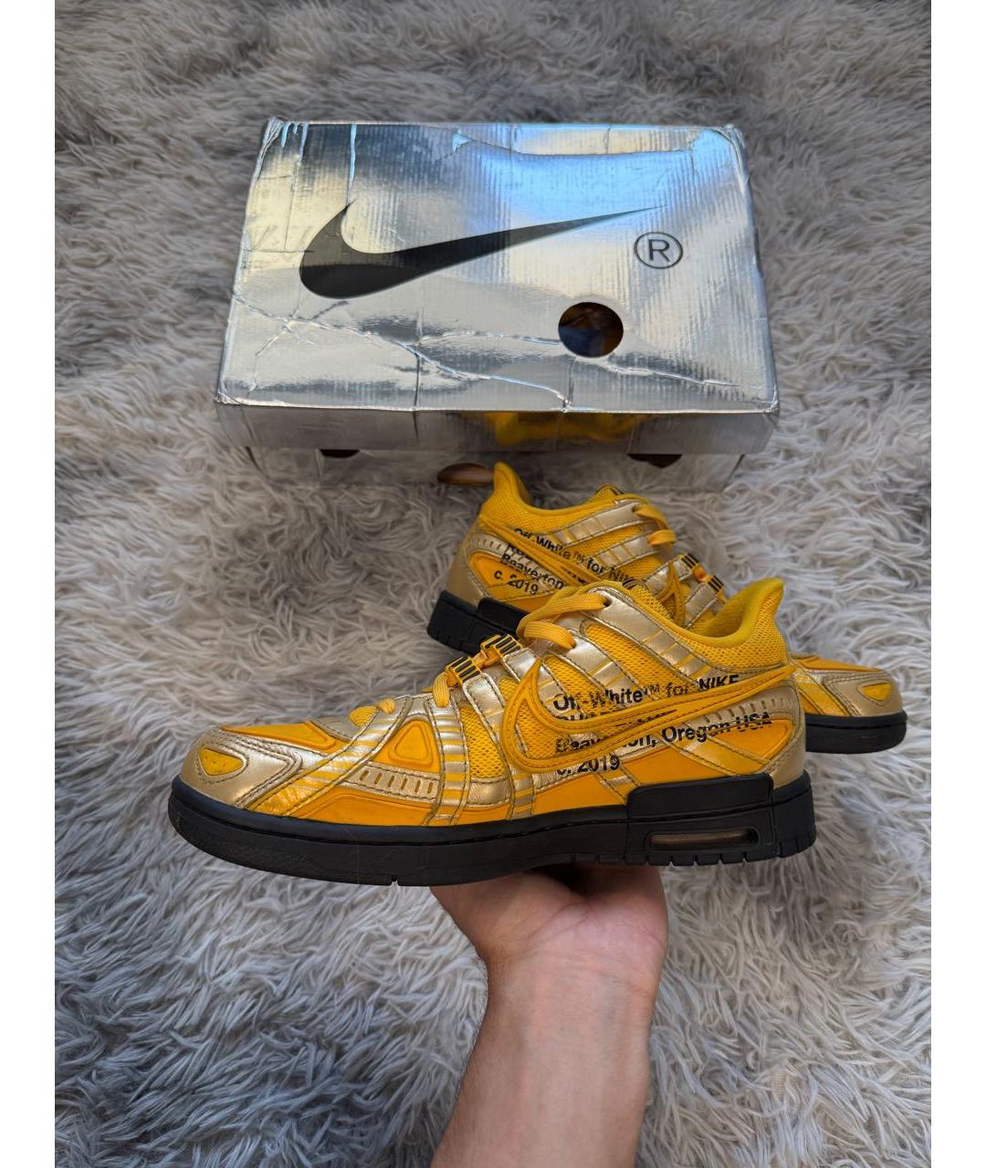 NIKE X OFF-WHITE Желтые низкие кроссовки / кеды, фото 2