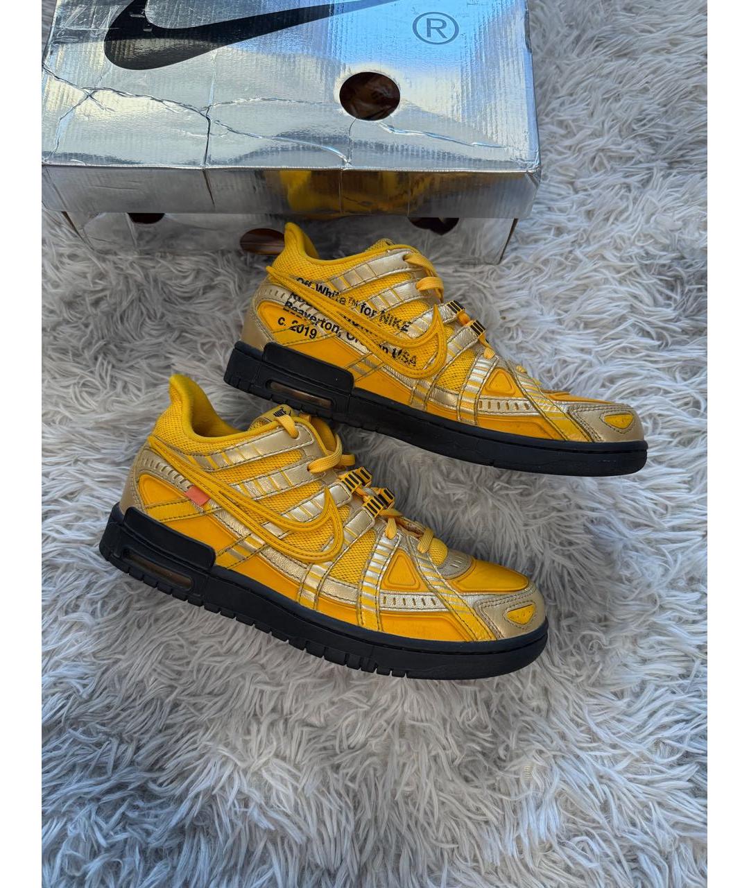 NIKE X OFF-WHITE Желтые низкие кроссовки / кеды, фото 3