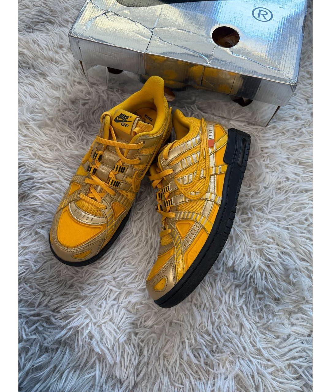 NIKE X OFF-WHITE Желтые низкие кроссовки / кеды, фото 4