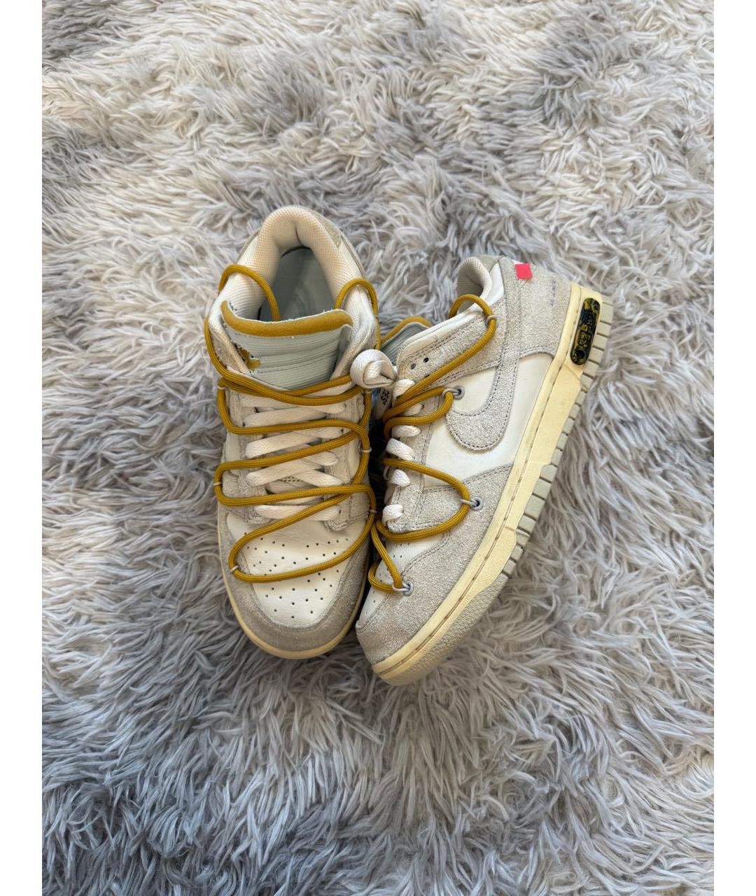 NIKE X OFF-WHITE Бежевые низкие кроссовки / кеды, фото 4