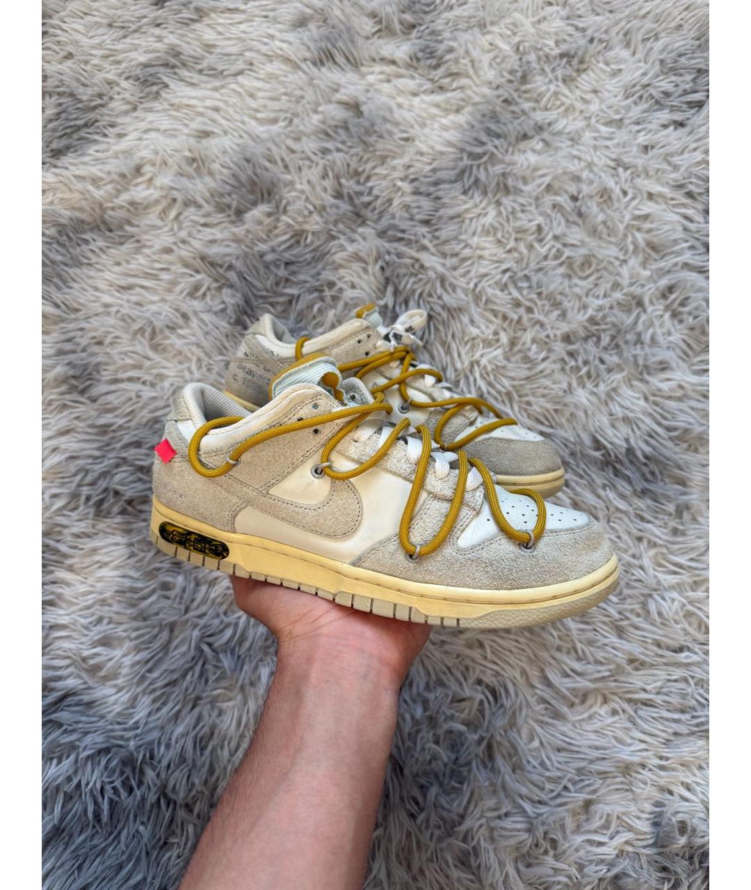 NIKE X OFF-WHITE Бежевые низкие кроссовки / кеды, фото 6