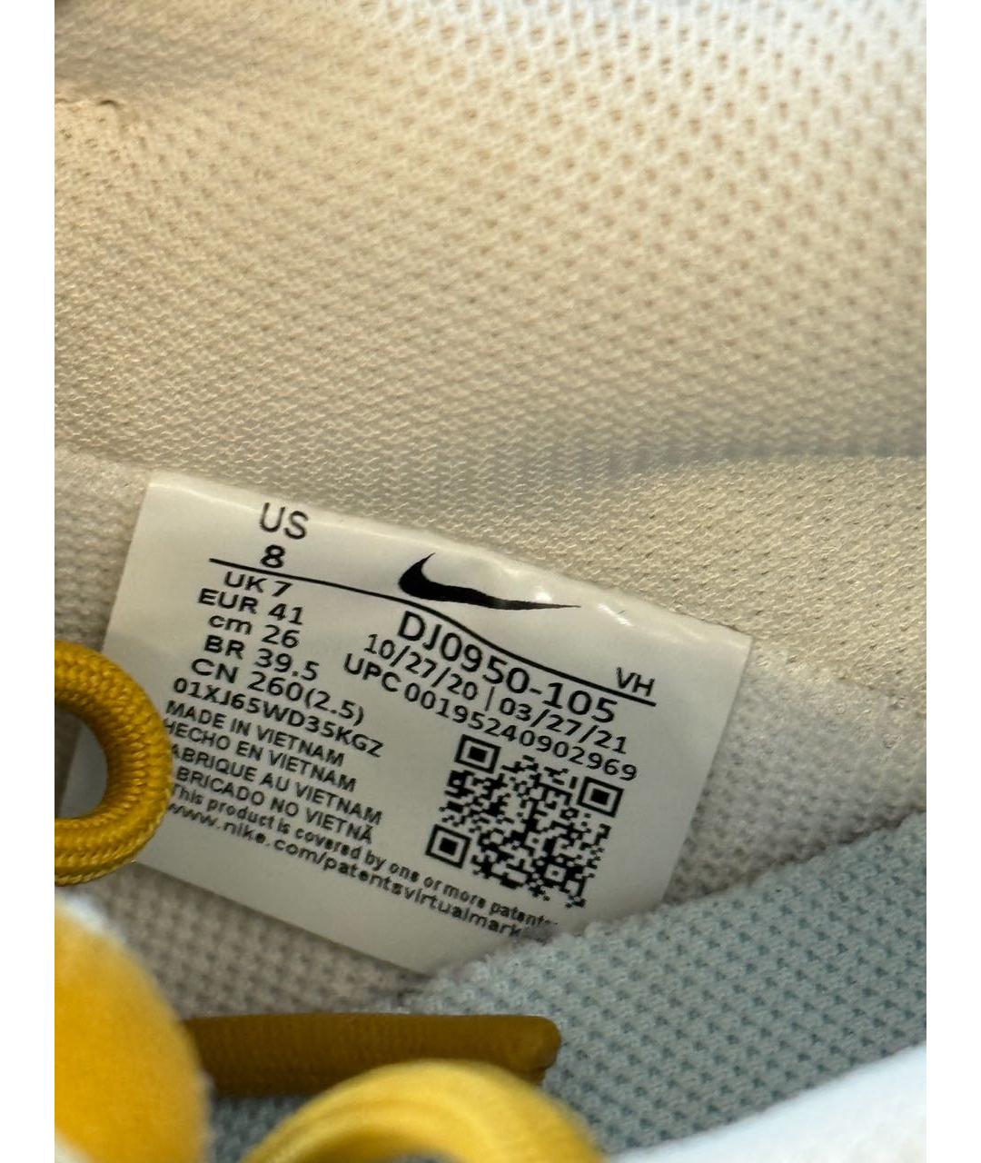 NIKE X OFF-WHITE Бежевые низкие кроссовки / кеды, фото 5