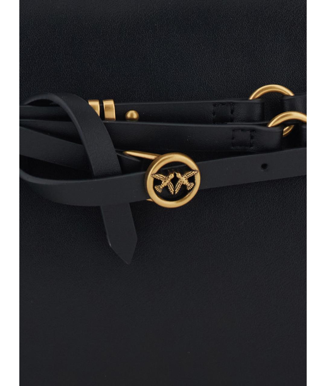 PINKO Черная кожаная сумка через плечо, фото 3