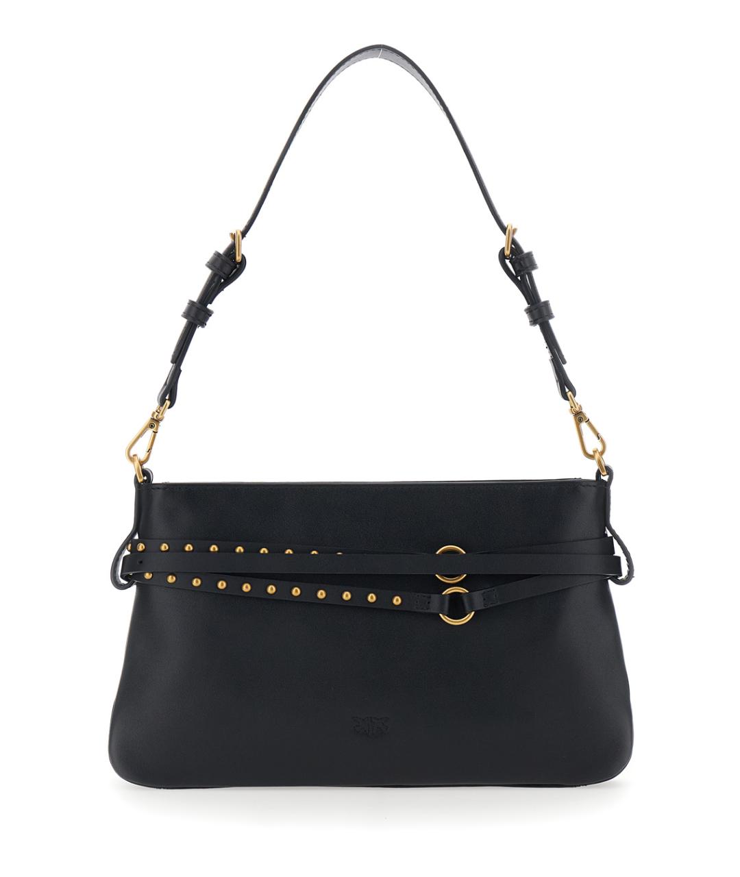 PINKO Черная кожаная сумка через плечо, фото 2