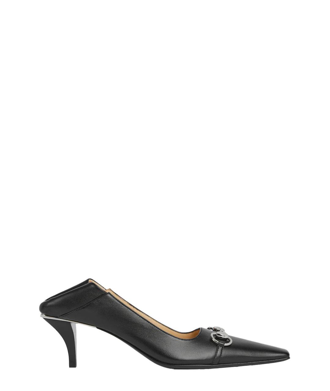 GUCCI Черные кожаные туфли, фото 5