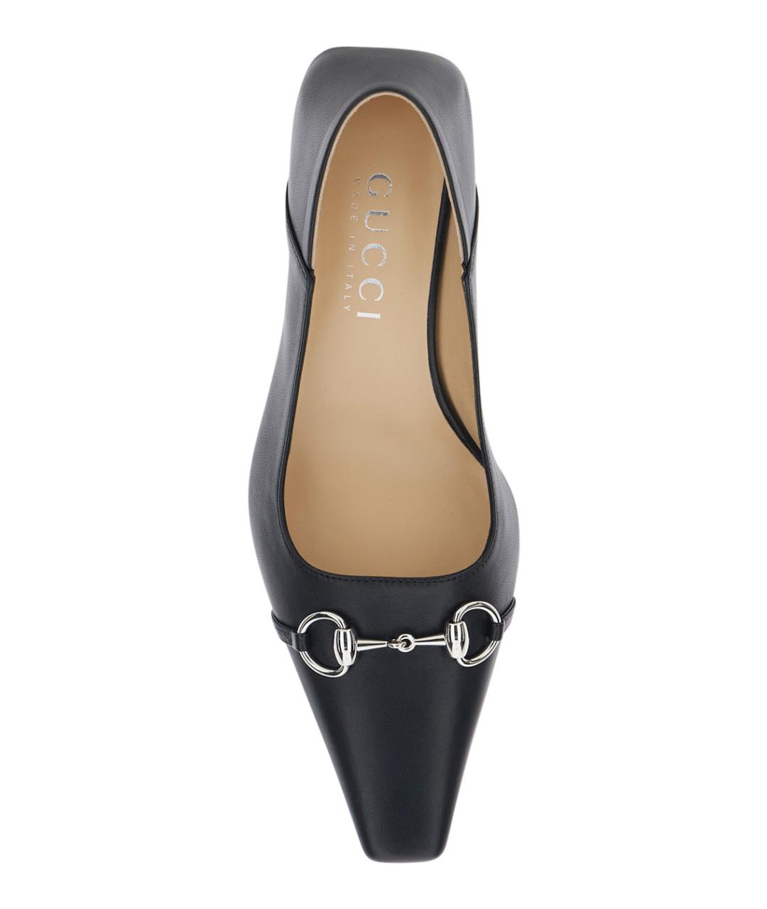 GUCCI Черные кожаные туфли, фото 4