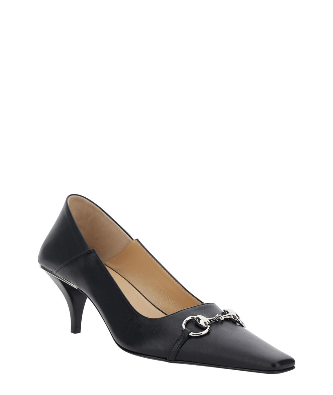 GUCCI Черные кожаные туфли, фото 2