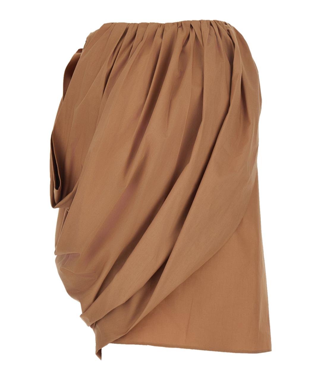 CHLOE Коричневая хлопковая юбка миди, фото 2