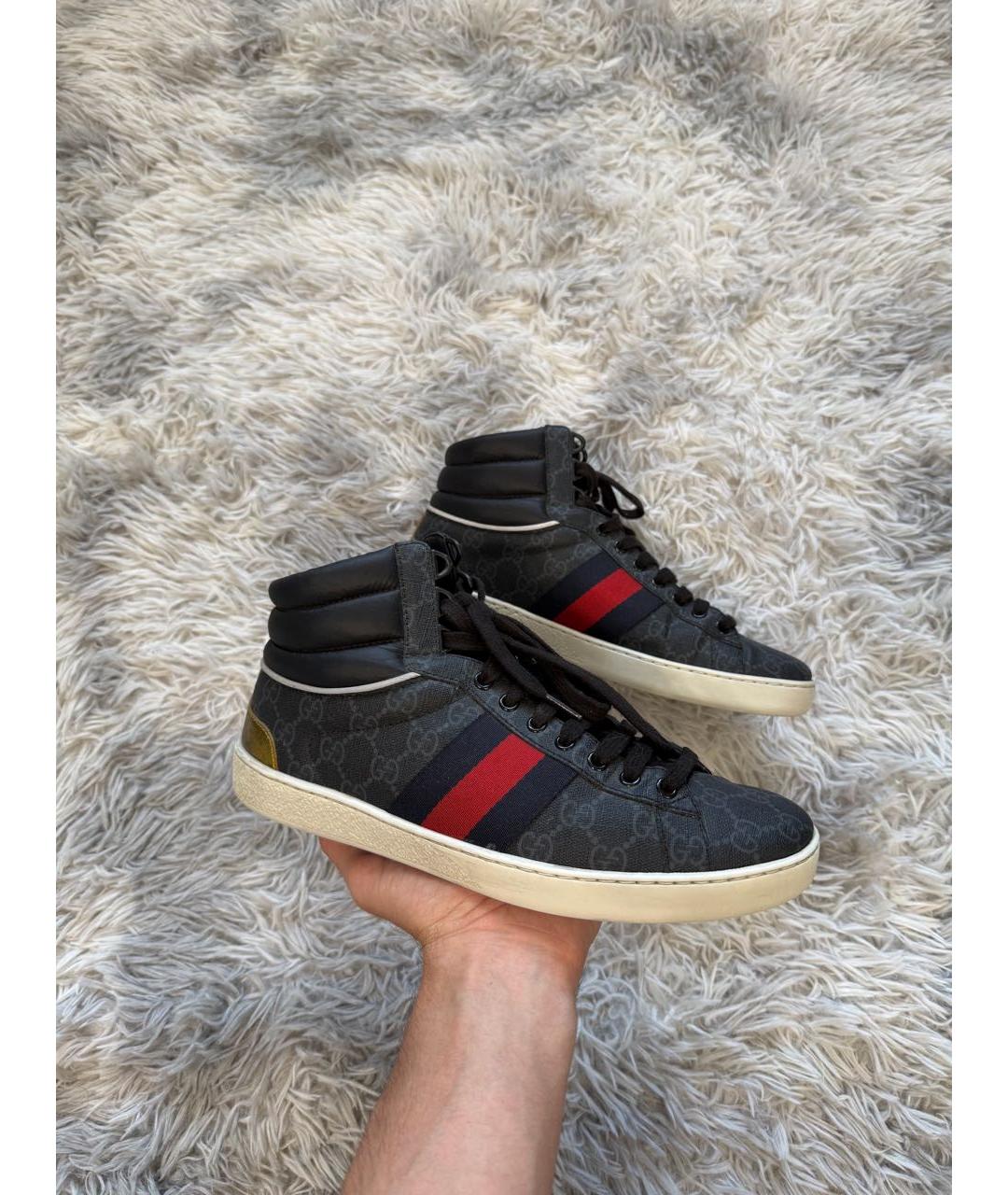 GUCCI Черные низкие кроссовки / кеды, фото 6