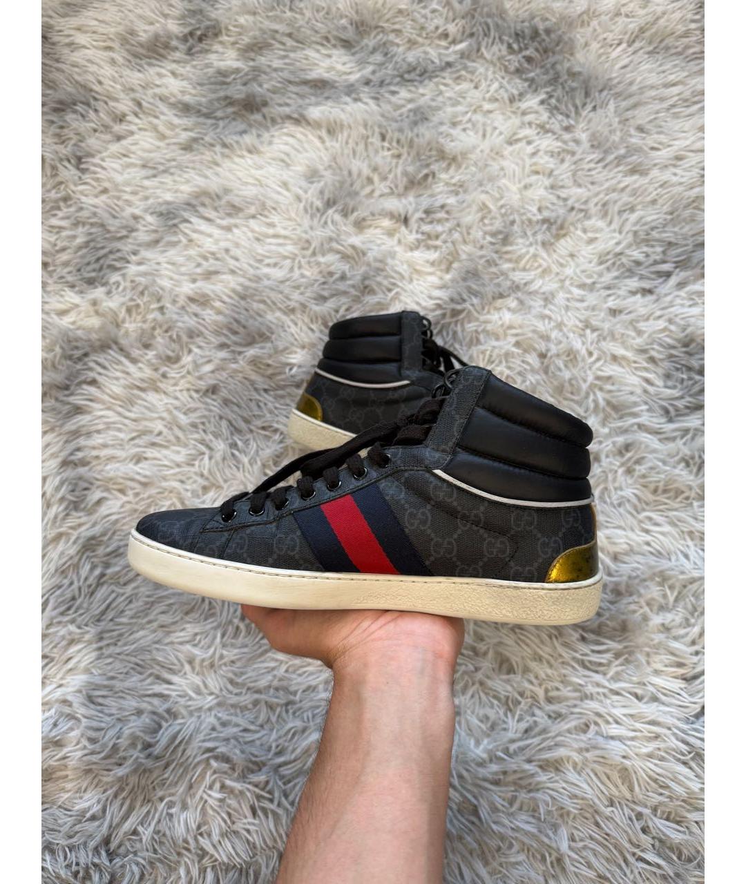 GUCCI Черные низкие кроссовки / кеды, фото 2