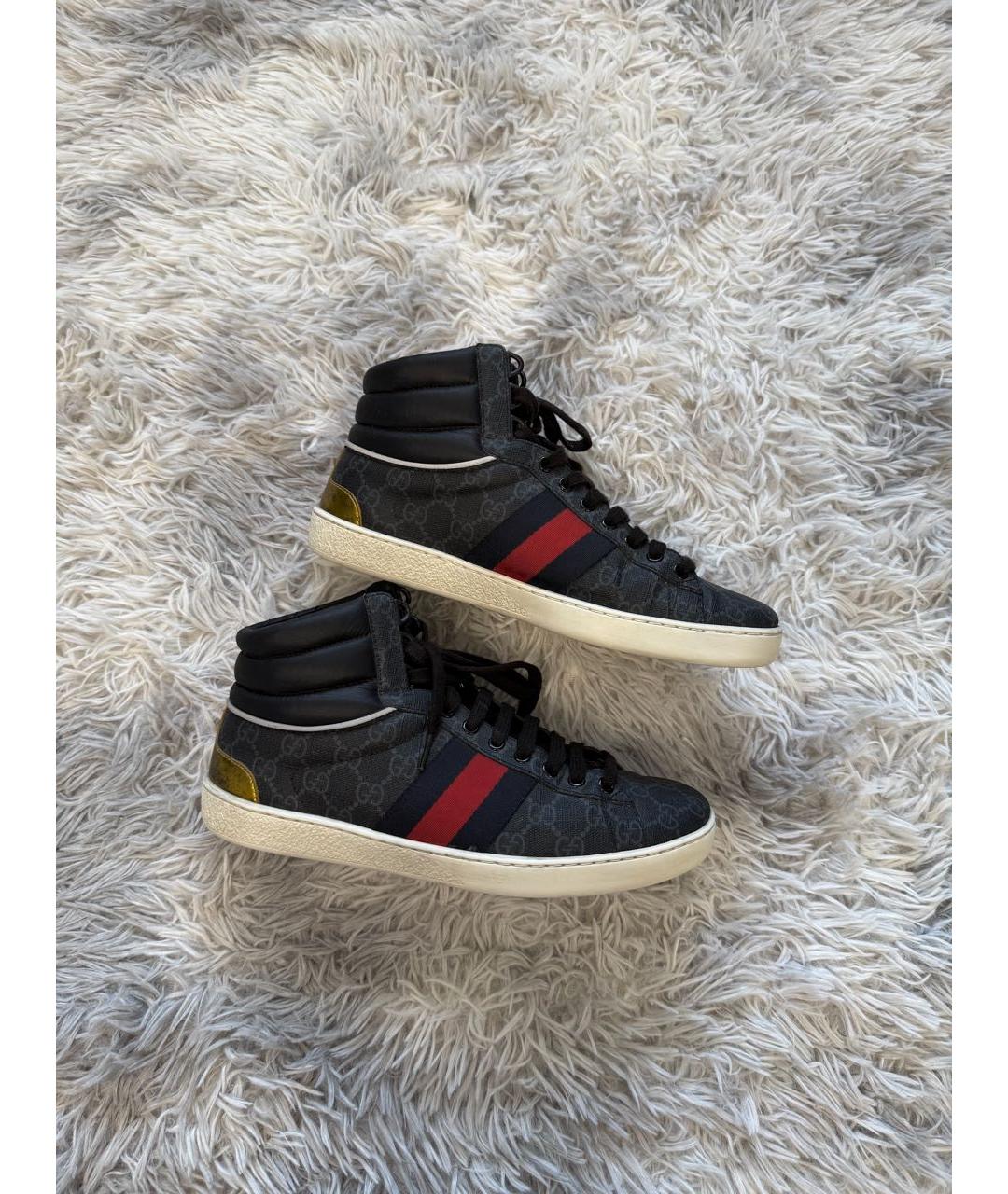 GUCCI Черные низкие кроссовки / кеды, фото 3