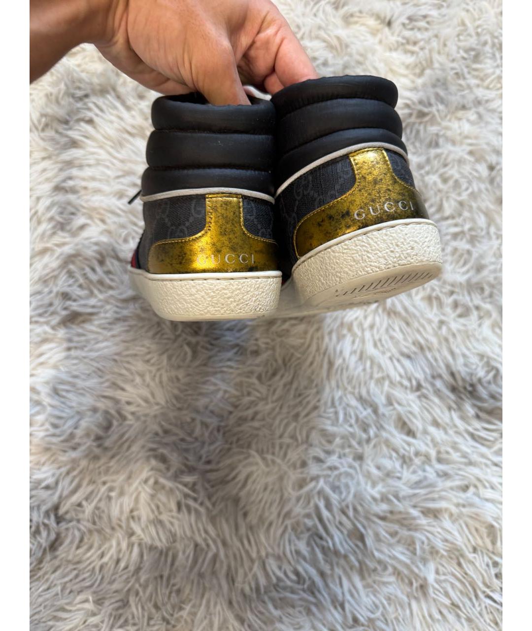 GUCCI Черные низкие кроссовки / кеды, фото 5