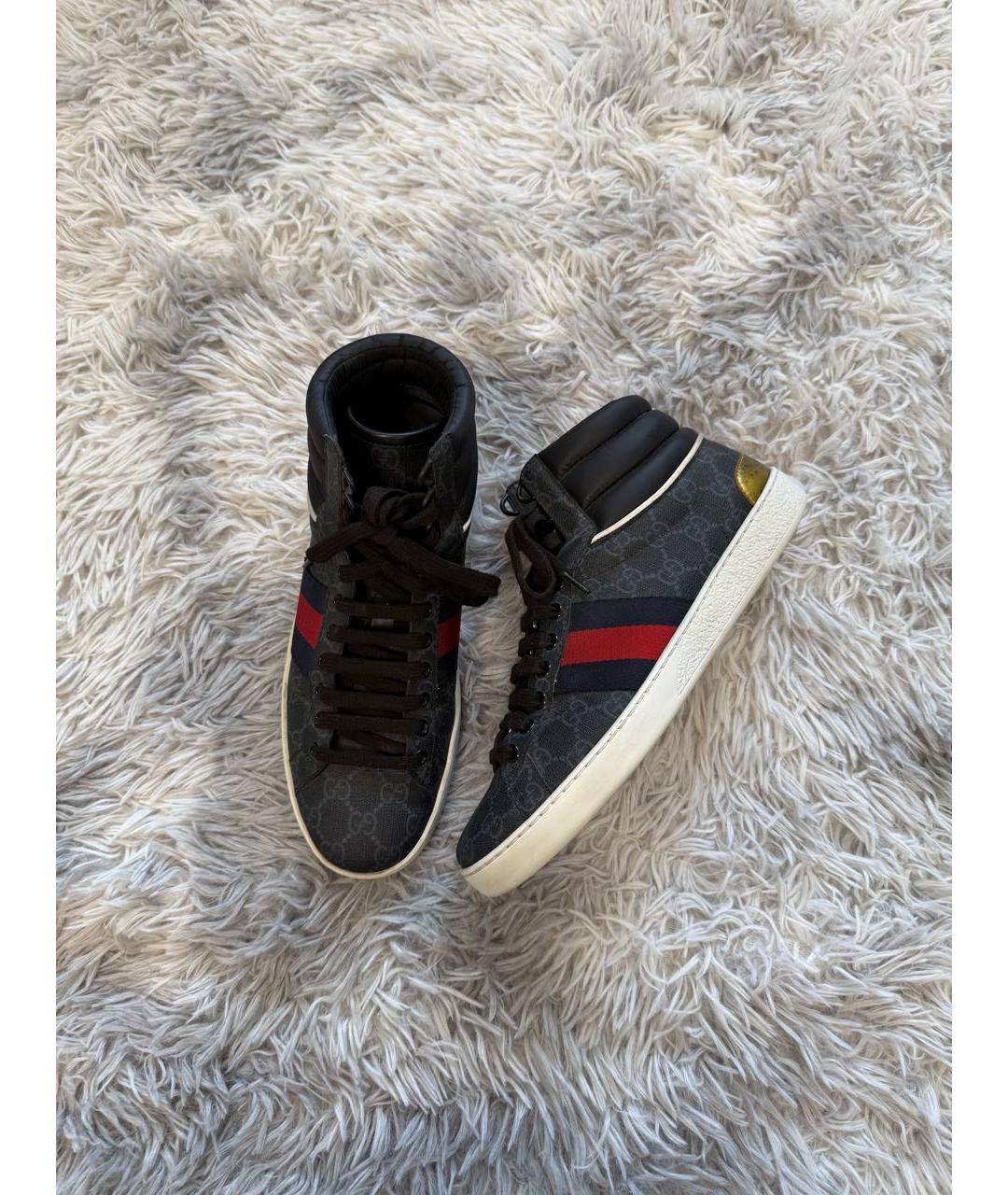 GUCCI Черные низкие кроссовки / кеды, фото 4