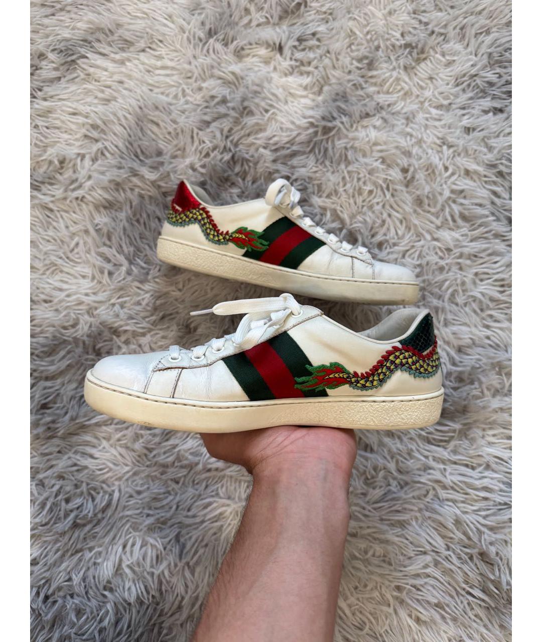 GUCCI Белые низкие кроссовки / кеды, фото 2