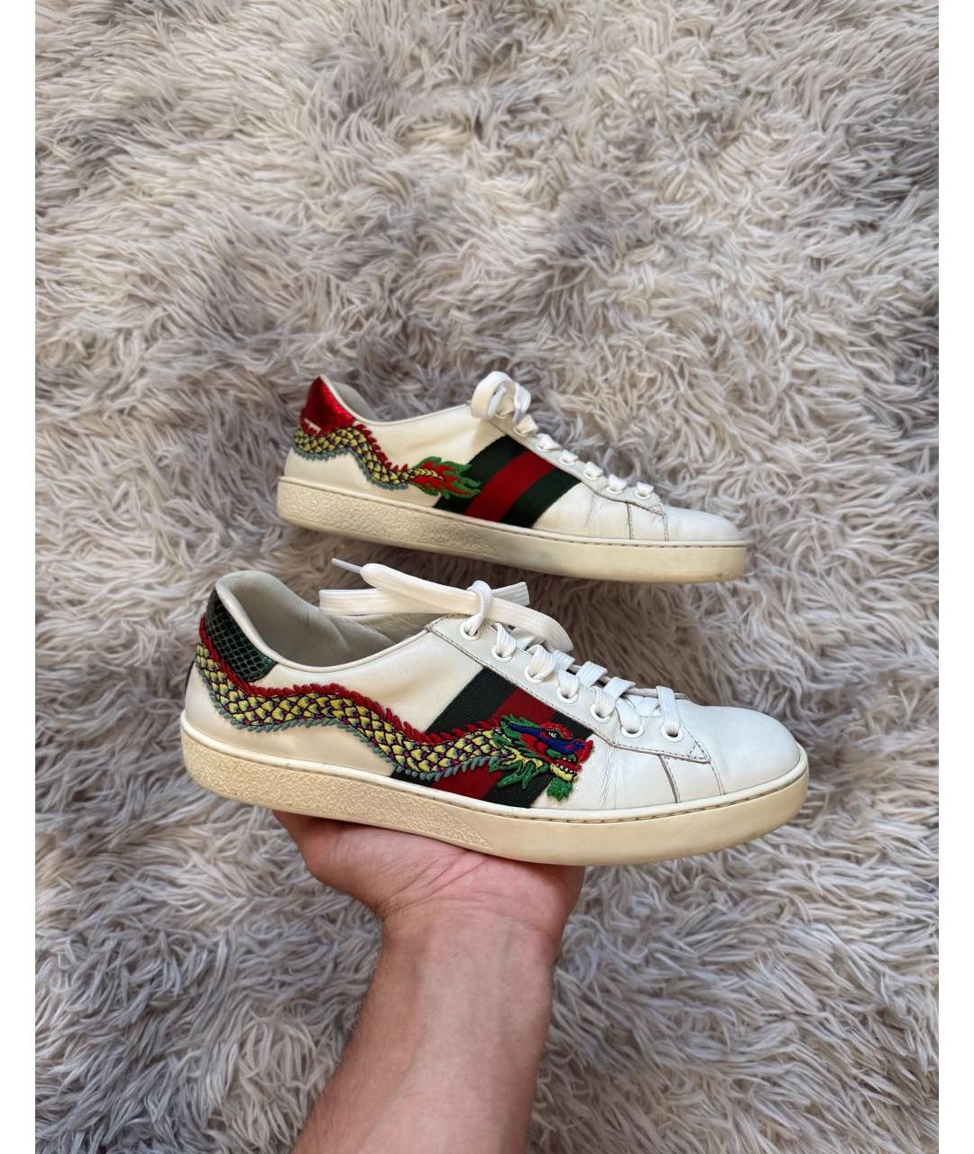 GUCCI Белые низкие кроссовки / кеды, фото 6