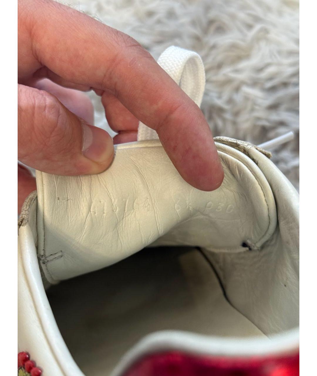 GUCCI Белые низкие кроссовки / кеды, фото 5