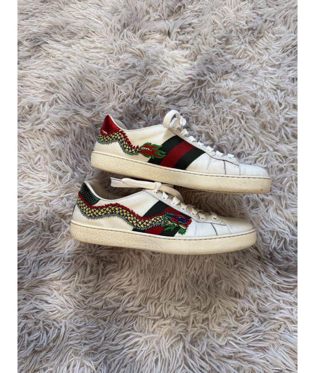 GUCCI Белые низкие кроссовки / кеды, фото 3