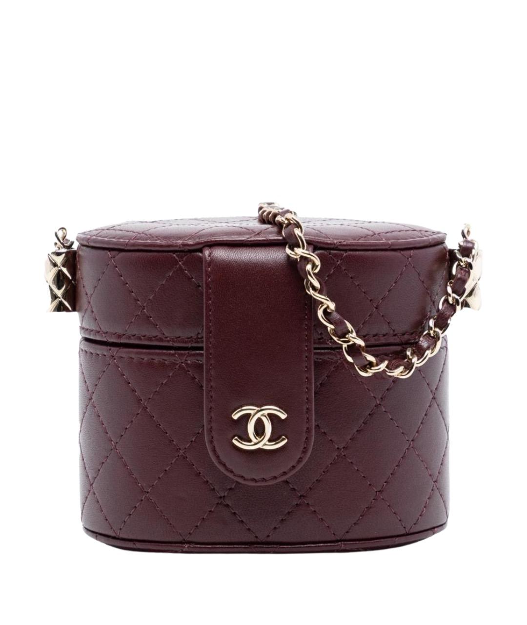 CHANEL Бордовая кожаная сумка через плечо, фото 1