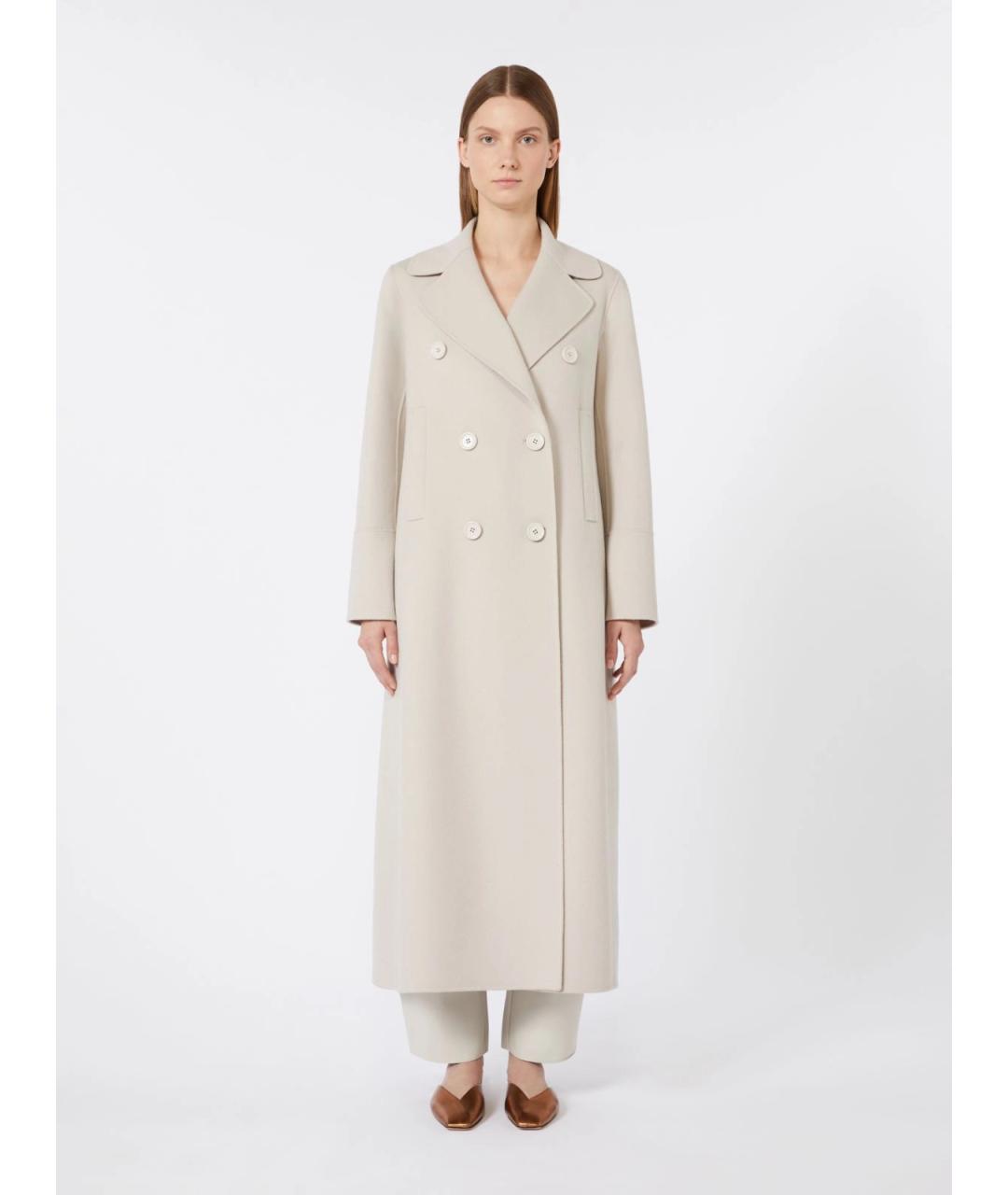 'S MAX MARA Бежевое шерстяное пальто, фото 3