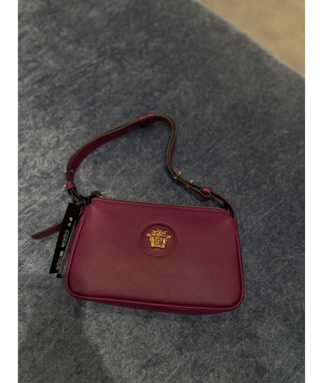 VERSACE Фиолетовая кожаная сумка с короткими ручками, фото 8
