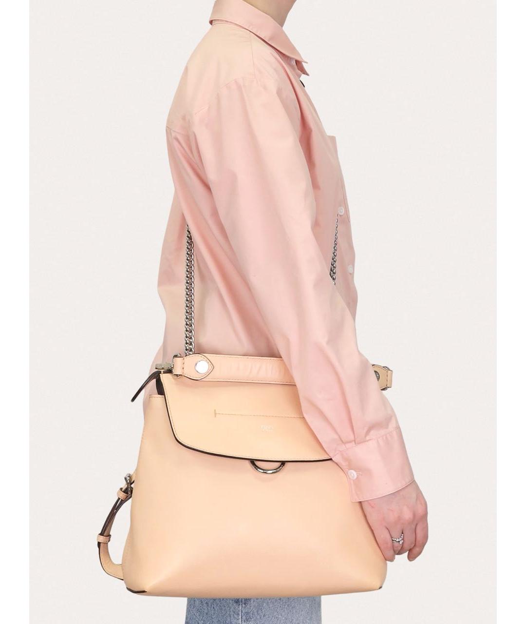 FENDI Розовый кожаный рюкзак, фото 8